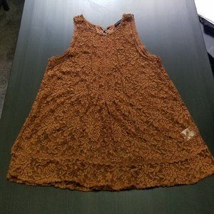 Dark Tan/ Brown American Eagle Lace Tank Top